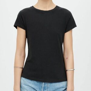 Re/Done Hanes 1960s Slim Tee in Washed Black Size L